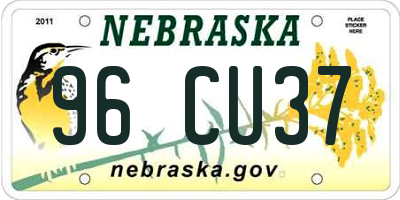 NE license plate 96CU37