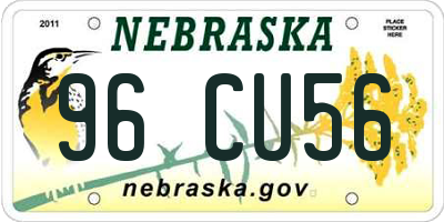 NE license plate 96CU56