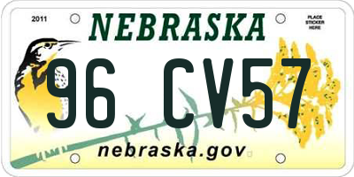 NE license plate 96CV57