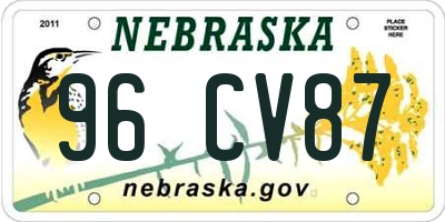 NE license plate 96CV87