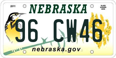 NE license plate 96CW46