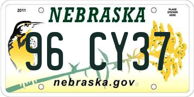 NE license plate 96CY37