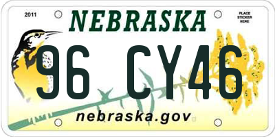 NE license plate 96CY46