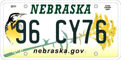NE license plate 96CY76