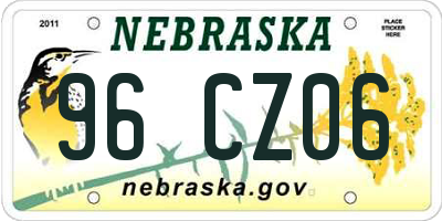 NE license plate 96CZ06