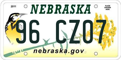 NE license plate 96CZ07