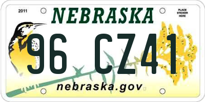NE license plate 96CZ41