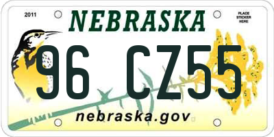 NE license plate 96CZ55