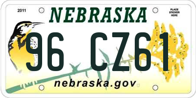 NE license plate 96CZ61