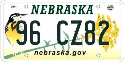 NE license plate 96CZ82