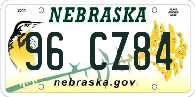 NE license plate 96CZ84