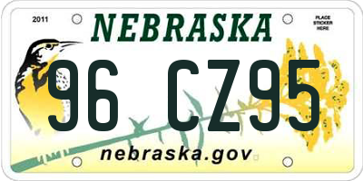 NE license plate 96CZ95