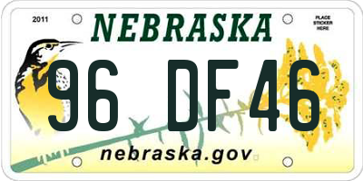 NE license plate 96DF46