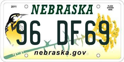 NE license plate 96DF69