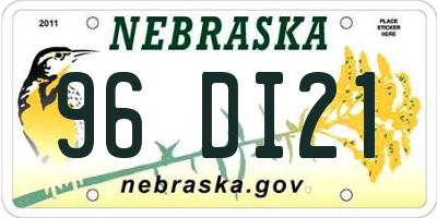 NE license plate 96DI21