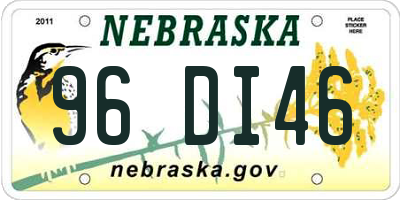 NE license plate 96DI46