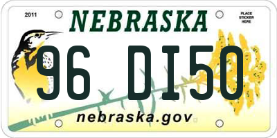 NE license plate 96DI50