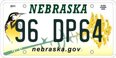 NE license plate 96DP64