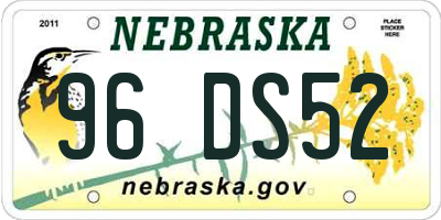 NE license plate 96DS52