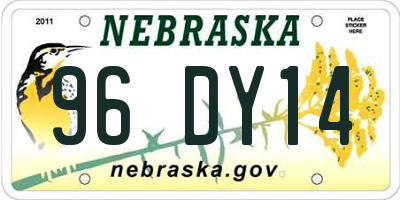 NE license plate 96DY14