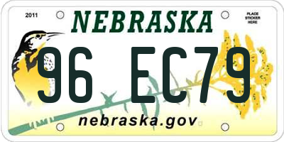 NE license plate 96EC79