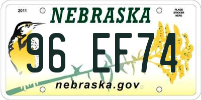 NE license plate 96EF74