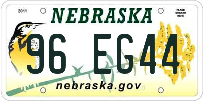 NE license plate 96EG44