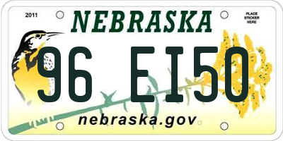 NE license plate 96EI50