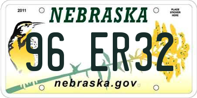 NE license plate 96ER32