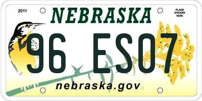 NE license plate 96ES07