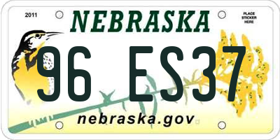 NE license plate 96ES37
