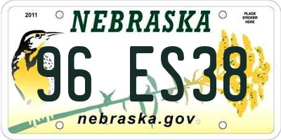 NE license plate 96ES38