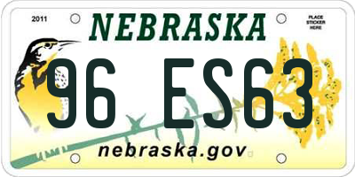 NE license plate 96ES63