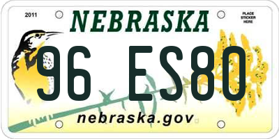 NE license plate 96ES80