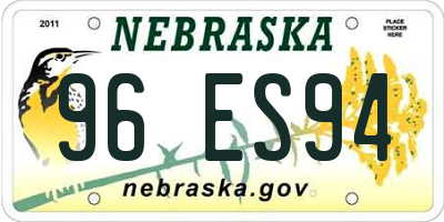 NE license plate 96ES94