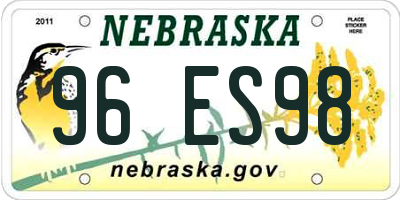 NE license plate 96ES98