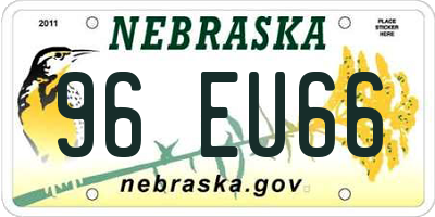 NE license plate 96EU66