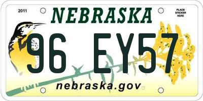 NE license plate 96EY57
