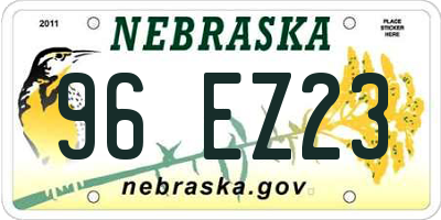NE license plate 96EZ23