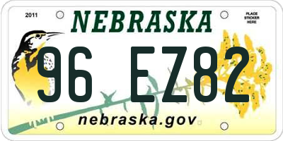 NE license plate 96EZ82