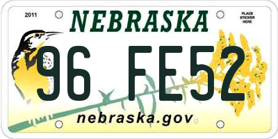 NE license plate 96FE52