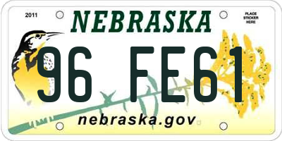 NE license plate 96FE61