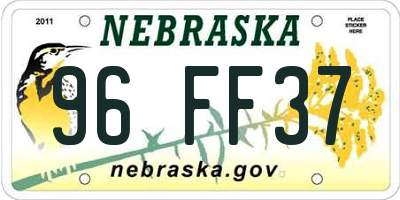 NE license plate 96FF37