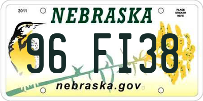 NE license plate 96FI38