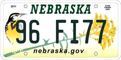 NE license plate 96FI77