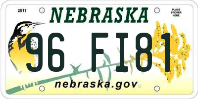 NE license plate 96FI81