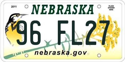 NE license plate 96FL27