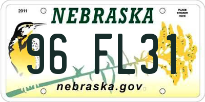 NE license plate 96FL31