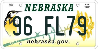 NE license plate 96FL79