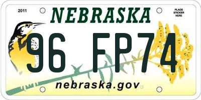 NE license plate 96FP74